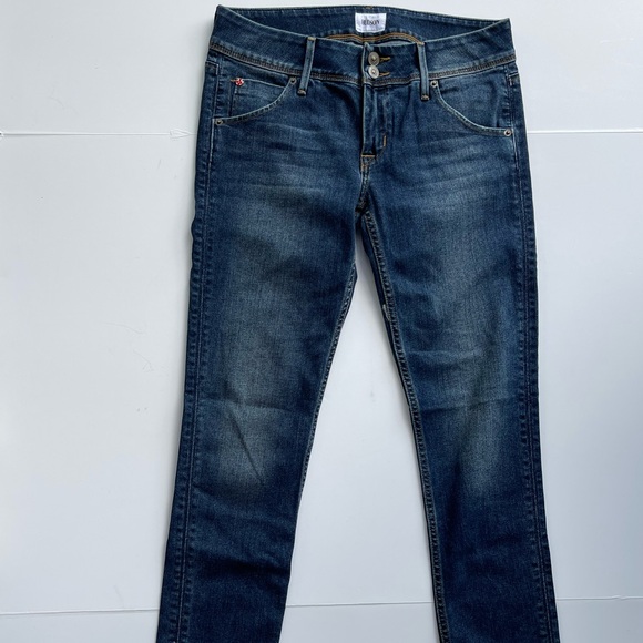$205 Hudson 27 Collin Mid-Rise Skinny Jean Logo Signature Stitched - Picture 5 of 7